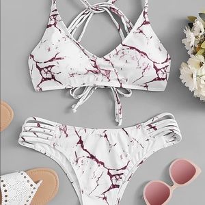 SHEIN marble design bikini new never worn